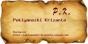 Peklyanszki Krizanta névjegykártya